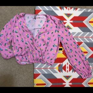 ASOS pink floral blouse NWOT